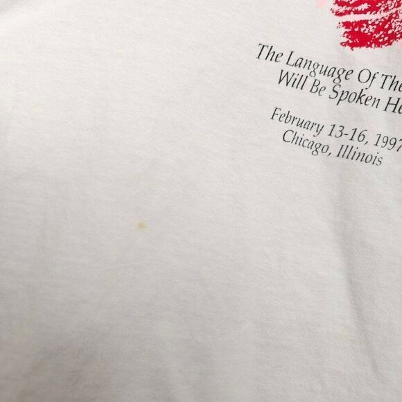 Vintage International Womens Conference T Shirt Mens Size Large White 90s 1997 - Picture 3 of 6
